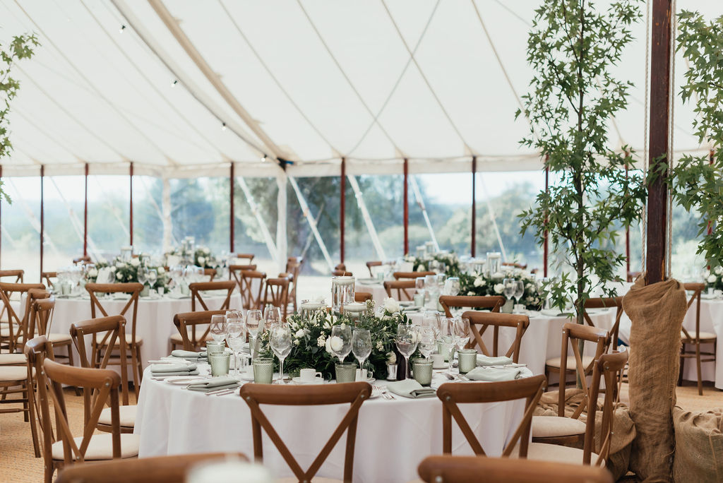 Countryside marquee wedding being prepared before guests arrive - Full Wedding Planning
