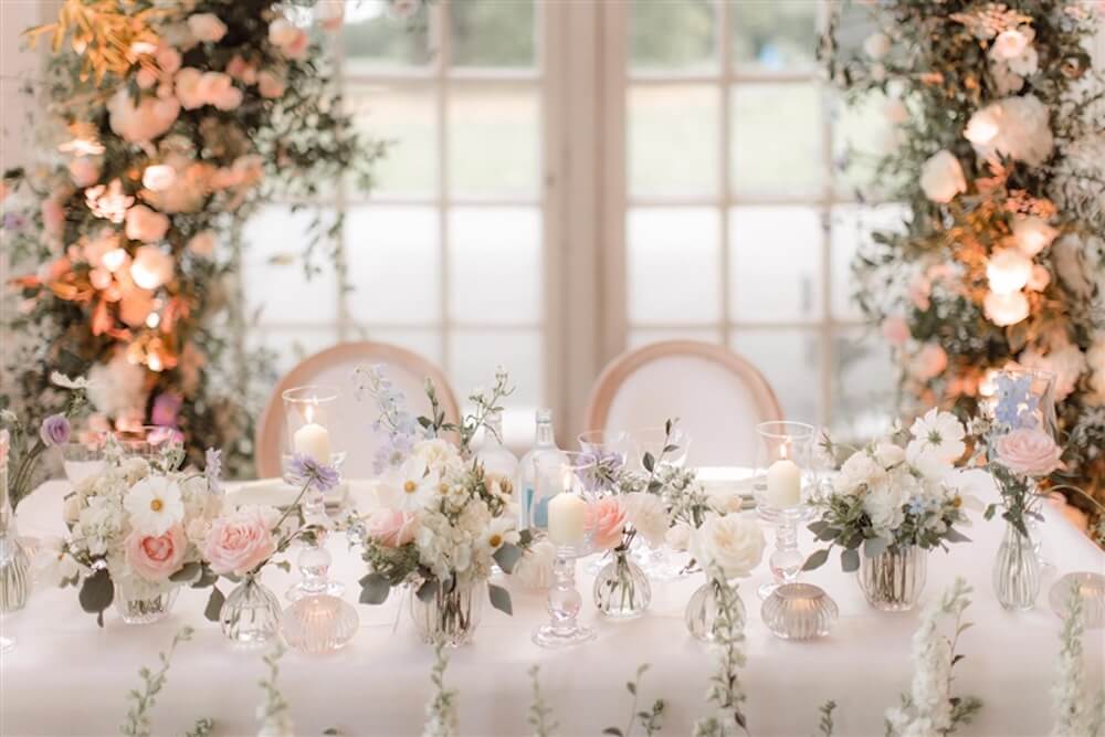 Sweetheart top table at The Orangery, Kew Gardens Wedding Venue, London - Natalie Pluck Photography